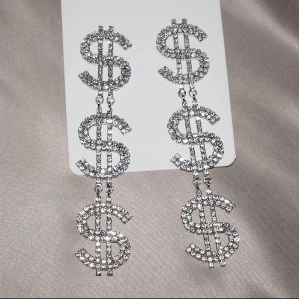 Dollar signs earrings